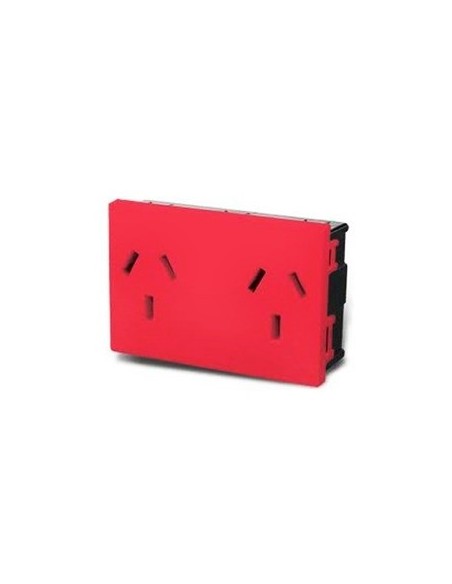 Cambre   7674  Modulo Toma Doble C/led Testigo - Rojo Linea Hospitalaria