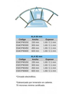 Elece Ce-64-90-600  Escalera Curva 90º  600mm Ala 64 Bandeja Portacable prodem 2